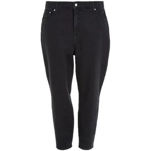 Calvin Klein Jeans Womens Plus Size W40 Black High Rise Mom Tapered Ankle Length - Picture 1 of 18