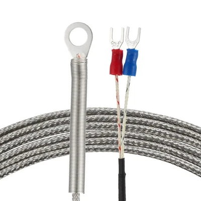 Temperatura tipo K sonda sensore 1,5M Cavo 6mm foro termocoppia molla — 第 1/3 张图片