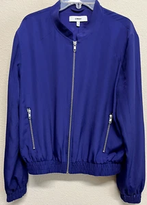 Chaqueta bomber Likely cremallera completa manga larga para mujer talla S púrpura satinado - Imagen 1 de 11
