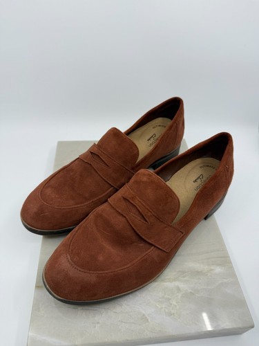 Mocassini donna Clarks Collection marrone ruggine scamosciati taglia 10M Academia