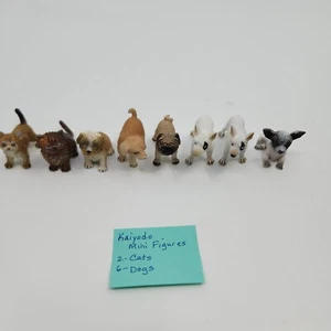 Kaiyodo Japan Mini Figures 6 Dogs 2 Cats Variety Pre-owned - Picture 1 of 16