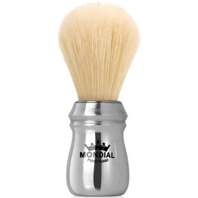 Mondial Boar Shaving Brush Shiny Aluminium Antica Barberia XL Knott 26mm  - Image 1 of 4