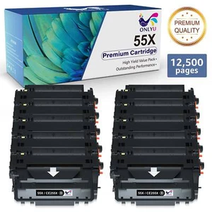 Paquete de 10 cartuchos de tóner CE255X compatibles con HP LaserJet P3011 M525c MFP M525dn - Imagen 1 de 5