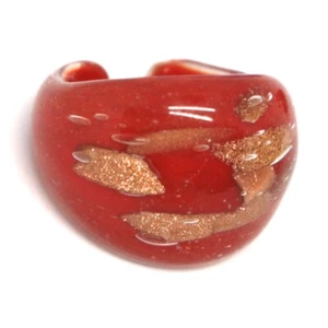 Ring Antica Murrina, Murano-Glas, Rot, Glanz Orange, Band - Imagen 1 de 6
