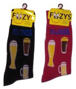 Calcetines Foozys Beer Time Divertidos Novedad Para Hombre 2 Pares Uno Negro + Uno Rojo -Talla 10-13 - Imagen 1 de 1