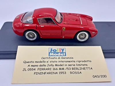 FERRARI 166/53 BERLINETTA PININFARINA 1953 LIMITED 043/200 1/43 JOLLY MODEL - Immagine 1 di 4