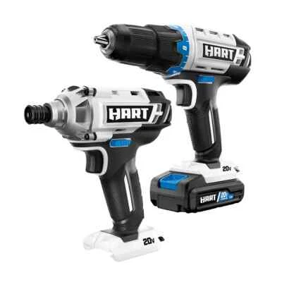 NEW HART 20-Volt Cordless 2-Piece 1/2-inch Drill and Impact Driver Combo Kit - Image 1 of 4