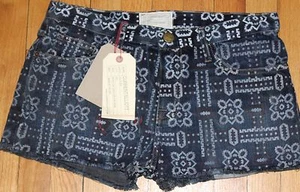 CURRENT/ ELLIOTT WOMEN'S BANDANA BLUE/ WHITE GEOMETRIC THE BOYFRIEND SHORTS 29 - Picture 1 of 3