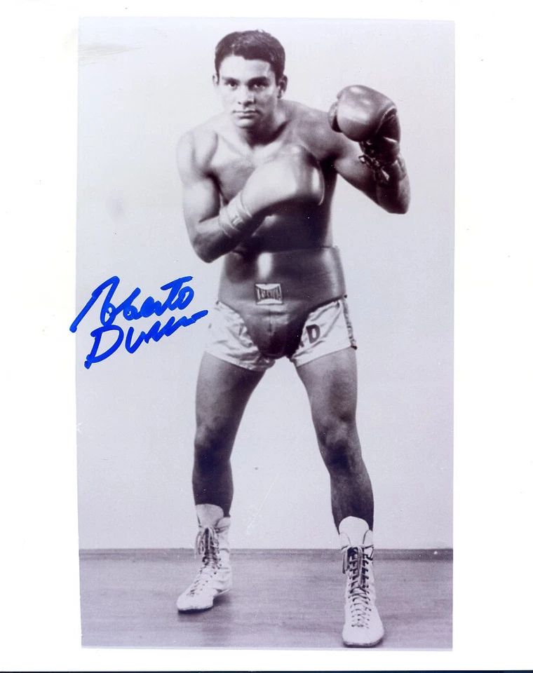 Foto firmada 8x10 de Roberto Durán "Manos de Piedra" obtenida PERSONA Foto 1 de 1