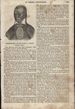 1837 ANTIQUE WOODCUT PRINT - "SAGOYEWATHA, OR RED JACKET, A FAMOUS INDIAN CHIEF"
