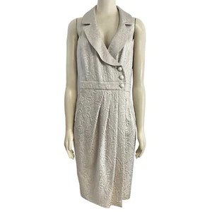 Armani Collezioni Jacquard Wrap Sleeveless Dress Womens 8 - Picture 1 of 13