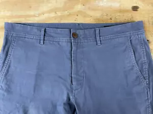 Bonobos Pants Men 33x32 Blue Slim Straight Flat Front Washed Chino Casual - Picture 1 of 5