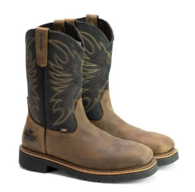 Thorogood 804-4375 男式 11 D 钢头防水西靴疯狂马读 — 第 1/4 张图片