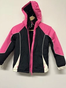 Winter Children’s Place Girls Hooded Ski Jacket Size M 7/8 Pink,Black and White - Picture 1 of 10