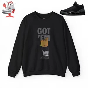 Suéter Chill Guy Got Em Cuello Redondo a Juego Para Jordan Retro 3 Gato Negro Unisex - Imagen 1 de 10
