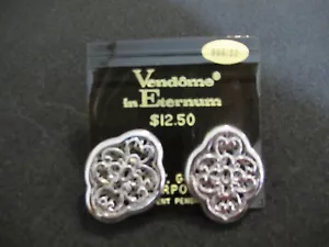 Vendome in Eternum Silver Filigree Earrings Pierced Ears Gold Filled NOS - Picture 1 of 7