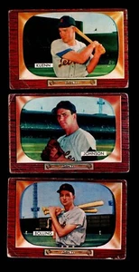 ERROR LOT 1955 Bowman 132 Kuenn KUEEN, 101 Don-Ernie Johnson, 204 Frank BOLLING - Bild 1 von 5