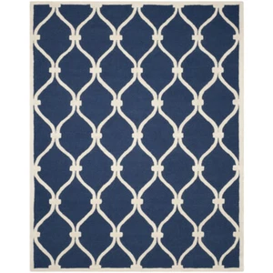 SAFAVIEH Cambridge CAM710M Handmade Navy / Ivory Rug - Picture 1 of 29