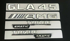 For Mercedes Benz Chrome Trunk Fender Emblems Badges X156 GLA45 AMG TURBO 4MATIC