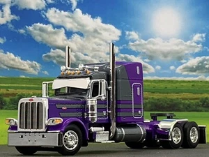1/64 DCP GUNMETAL/PURPLE PETERBILT 389 W/ 63" FLAT TOP SLEEPER - Picture 1 of 6
