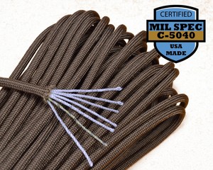 Type III 550lb 100Ft Paracord Made in USA(MIl-C-5040) 100% Nylon - Coyote Brown