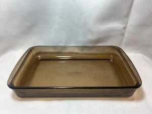 Vintage Pyrex Corning Baking Casserole Dish 232 Brown Amber Glass 28x18x4cm USA - Picture 1 of 3