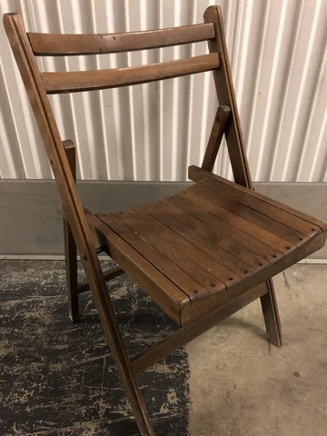 Vintage Folding deck Chair Wood Slats RARE!!! Antique Pictures Prop Lawn Church Cover