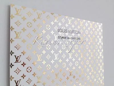 LOUIS VUITTON AT COMME DES GARCONS CDG GOLD MONOGRAM LUCITE VIP WALL PLAQUE RARE