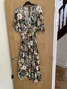 HELL BUNNY Adelaida Womans Jumpsuit Flared vintage Print M UK - Picture 1 of 4