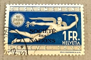 Schweiz 2O41 / 1932 1fr Völkerbund Dienstmarke / gebraucht - Bild 1 von 2