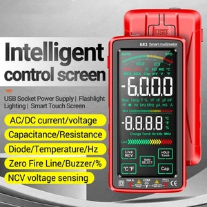 ANENG 683 6000 Counts Large Touch Screen Digital Multimeter Smart Anti-burn Rech - Picture 1 of 9