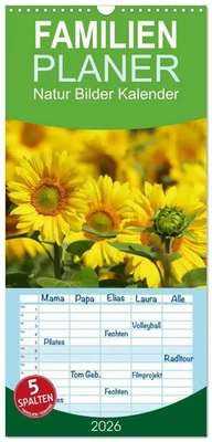 CALVENDO Familienplaner 2026 - Natur Bilder Kalender mit 5 Spalten (Wandkalender, 21 x...