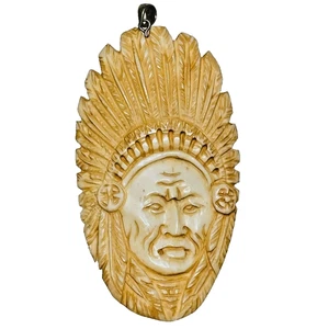 Colgante o LLAVERO Bali Personalizado Tallado Hueso Cobertizo Dije Indio n Cabecero - Imagen 1 de 3