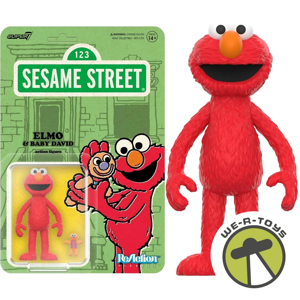 Sesame Street Elmo & Baby David Super7 Reaction Action Figure
