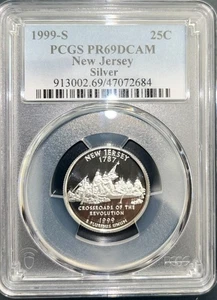 PR69 DCAM 1999-S Silver New Jersey Quarter PCGS Blue Label - Picture 1 of 6