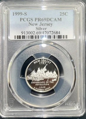 PR69 DCAM 1999-S Silver New Jersey Quarter PCGS Blue Label - Image 1 of 4