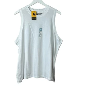 New Carhartt White Sleeveless Relaxed Fit Tank Top Women Sz XL - Picture 1 of 6