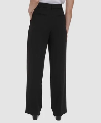 Calvin Klein Wide Leg Trousers (Black, Size 12 Short) - Image 1 of 4