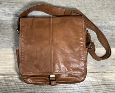 Bolso Mensajero AmeriLeather Cuero Peluche Marrón Tabaco Hombro Portátil Portador Foto 1 de 4