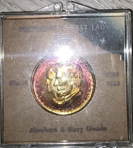 1861-1865 Presidential First Lady Medal Abraham & Mary Lincoln Bronze Tolen #4 - Picture 1 of 4