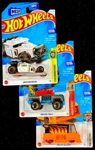 Hot Wheels Brickin Delivery, Trails, Motor Brick Rides se adapta a Lego y Mega Lote 3X - Imagen 1 de 7