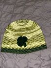 Handmade Crochet Baby Hat Beanie Green Shamrock 3-6 Month
