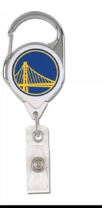 GOLDEN STATE WARRIORS PREMIUM METAL RETRACTABLE ID BADGE HOLDER KEY CHAIN - Picture 1 of 4