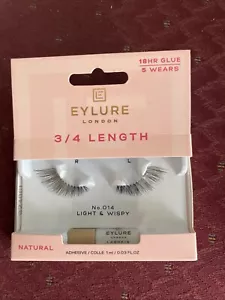 Eylure 3/4 Length No. 014 Light & Wispy Eyelashes Reusable Lashes 1 Right 1 Left - Picture 1 of 2