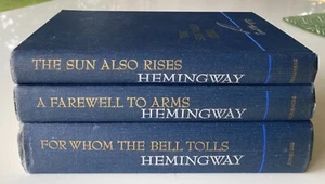 Ernest Hemingway Scribners Hardcovers : BELL TOLLS - SUN RISES - FAREWELL ARMS - Picture 1 of 4