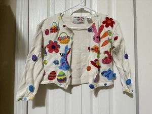 Michael Simon Simon Sez Children’s 6X Cardigan Easter Spring Bunny Vintage - Picture 1 of 8