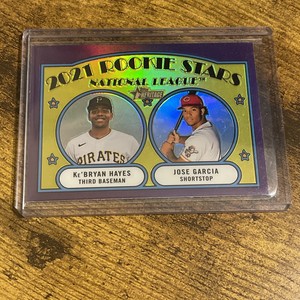 2021 Topps Heritage Ke'Bryan Hayes/Jose Garcia Rookie Stars Purple Refractor #97