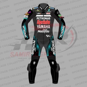 Petronas Yamaha Leather Motorcycle Motorbike Biker 1 Piece Leather Racing Suit - Picture 1 of 4