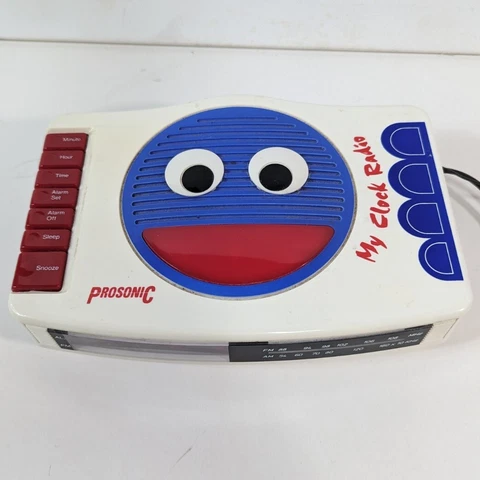 Vintage Prosonic My Clock Radio Smiley Happy Face Works AM/FM Night Light Cover