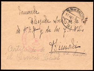 España - Guerra Civil -Marca -1941 - "Departamento Oficial Organización Servicio - Imagen 1 de 1